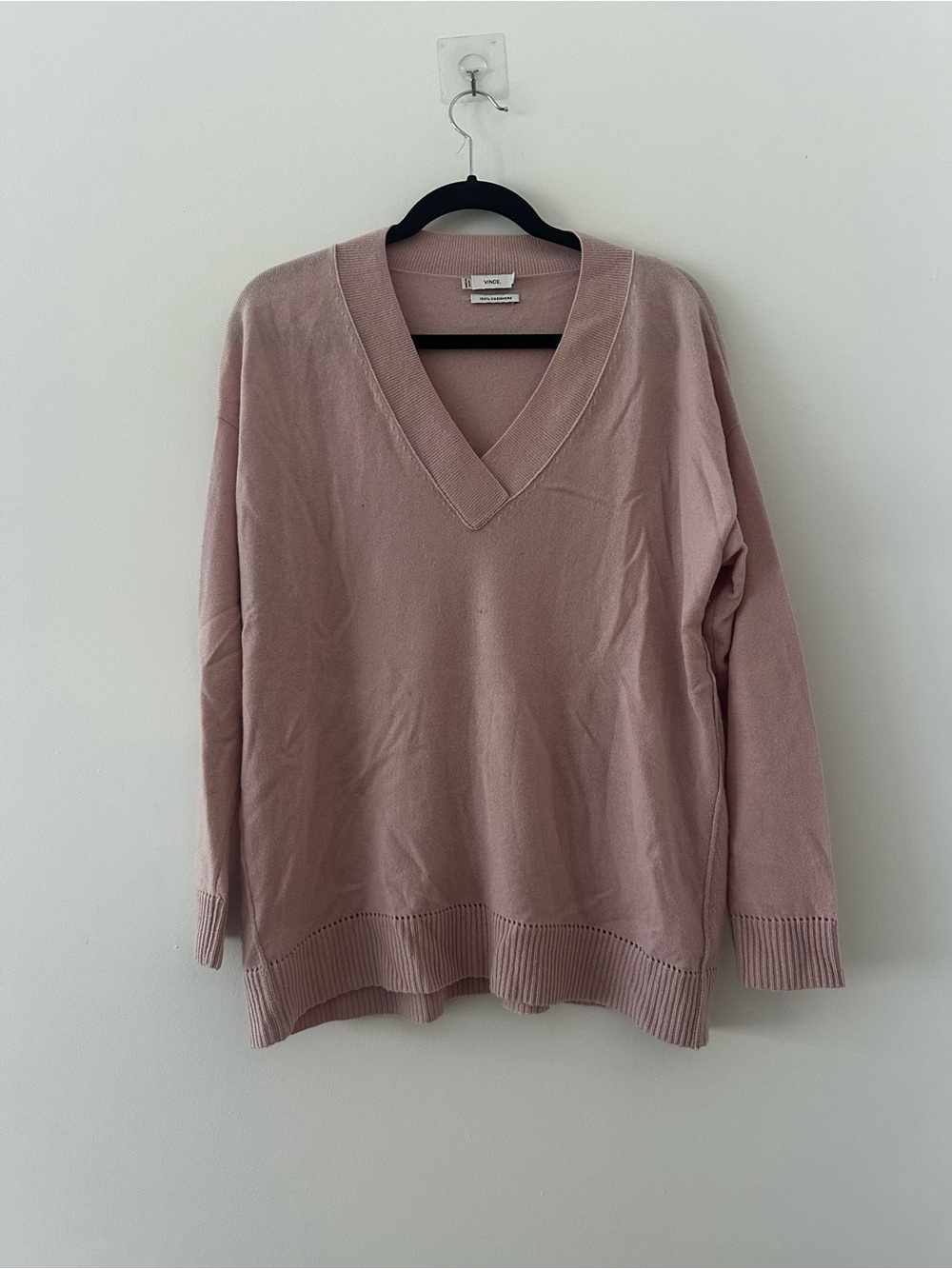 Vince V-Neck Oversized Cashmere Sweater - Picture 2 of 3